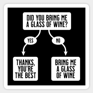 Bring Me A Glass Of Wine - Funny Cute Flowchart Magnet